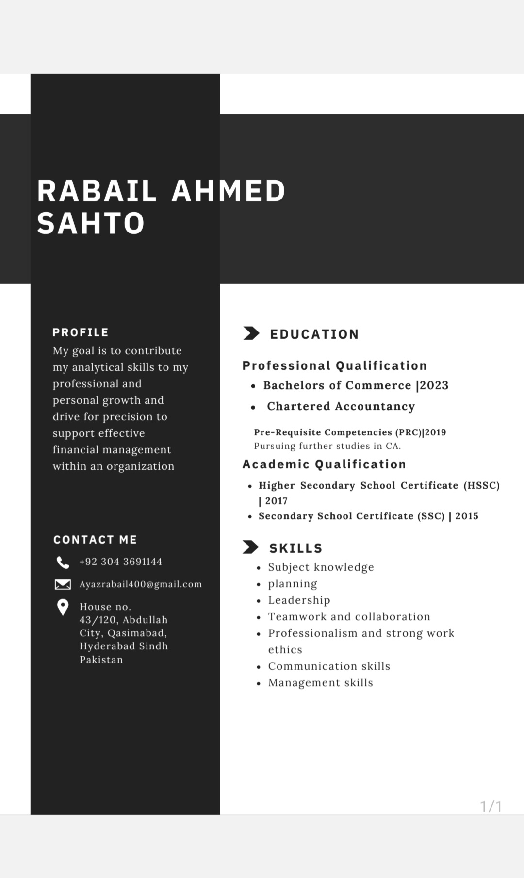 Rabail Ahmed Sahto